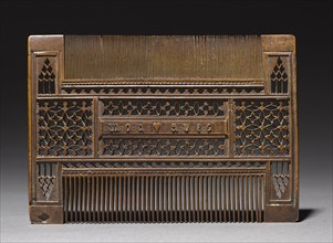 Comb, 1400s. France, Gothic period, 15th century. Boxwood; overall: 11.5 x 16.1 cm (4 1/2 x 6 5/16
