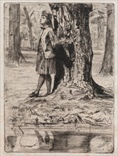 Seymour Standing Under a Tree. James McNeill Whistler (American, 1834-1903). Etching