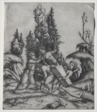 Cupid and three Putti, 1506. Marcantonio Raimondi (Italian, 1470/82-1527/34). Engraving