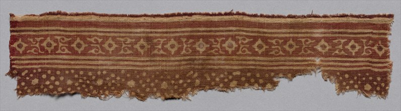Fragment, 1100s - 1300s. India, 12th-14th century. Plain cloth, resist dyed; cotton; overall: 6.4 x