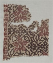 Fragment, 1100s - 1300s. India, 12th-14th century. Woodblock print on cotton; overall: 25.4 x 21.6