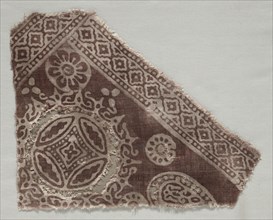 Fragment, 1300s. India, 14th century. Drawn resist, painted mordant, dyed; cotton; overall: 32.7 x