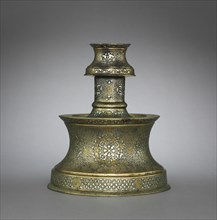 Candlestick, 1250-1350. Eastern Anatolia, mid-13th to mid-14th Century. Sheet brass inlaid with