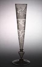 Flute Glass, early 1600s. Germany, Thuringia, early 17th century. Glass; diameter: 10.4 cm (4 1/8