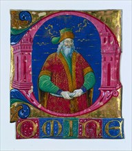 Initial D[omine] from a Choral Book: King Solomon, c. 1470-1480. Attributed to Guglielmo Giraldi