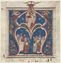 Historiated Initial (A) Excised from an Antiphonary: Christ in Majesty with Prophets, c. 1280-1300.