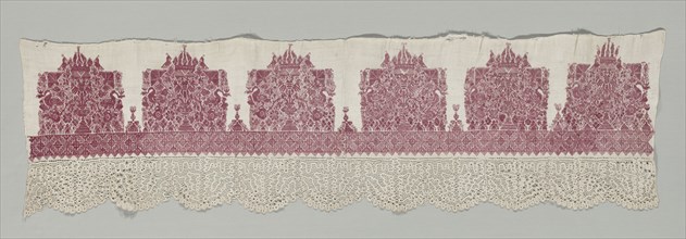 Altar Frontal, 1600s-1700s. Italy, 17th-18th century. Embroidery: linen; overall: 47 x 165.4 cm (18
