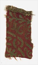 Silk Fragment, 13th century. Spain, Islamic period or Mudejar, 13th century. Lampas weave,