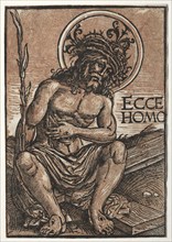 Man of Sorrows Seated on the Cross, c. 1522. Hans Weiditz (German, c. 1495-c. 1536). Chiaroscuro