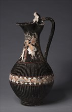 Ribbed Oinochoe (Wine Jug), c. 300-275 BC. South Italy, Greece, early 3rd Century BC. Red-figure
