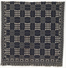 Coverlet, 1840. America, Ohio, Clinton County, Port William, 19th century. Double weave: wool and