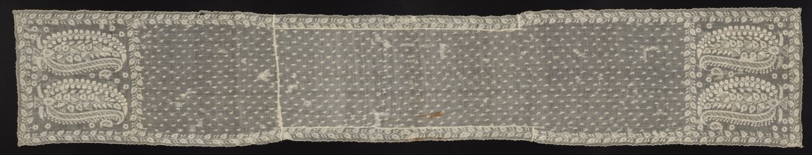 Head Veil, late 1800s. India, Lucknow, late 19th century. Embroidery (chikan) and drawnwork;