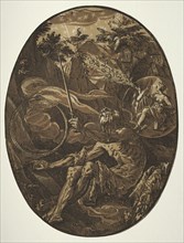 Demogorgon in the Cave of Eternity, c. 1588. Hendrick Goltzius (Dutch, 1558–1617). Chiaroscuro