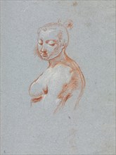 Verona Sketchbook: Female nude (page 27), 1760. Francesco Lorenzi (Italian, 1723-1787). Red chalk