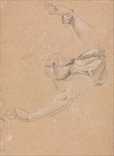 Verona Sketchbook: Female arms and hands with drapery (page 82), 1760. Francesco Lorenzi (Italian,