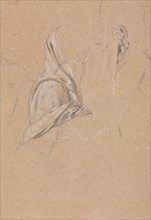 Verona Sketchbook: Drapery study with left hand (page 56), 1760. Francesco Lorenzi (Italian,