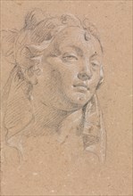 Verona Sketchbook: Head of a woman (page 58), 1760. Francesco Lorenzi (Italian, 1723-1787). Black