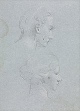 Verona Sketchbook: Two heads (page 85), 1760. Francesco Lorenzi (Italian, 1723-1787). Black chalk