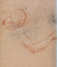 Verona Sketchbook: Nude with head and right arm (page 36), 1760. Francesco Lorenzi (Italian,