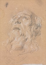 Verona Sketchbook: Male head (page 89), 1760. Francesco Lorenzi (Italian, 1723-1787). Black chalk