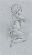 Verona Sketchbook: Putto in profile (page 64), 1760. Francesco Lorenzi (Italian, 1723-1787). Black