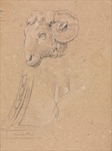 Verona Sketchbook: Ram's head (page12), 1760. Francesco Lorenzi (Italian, 1723-1787). Black chalk