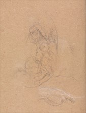 Verona Sketchbook: Figures in a roundel with study of a hand (page 70), 1760. Francesco Lorenzi