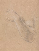 Verona Sketchbook: Left arm and hand (page 46), 1760. Francesco Lorenzi (Italian, 1723-1787). Black