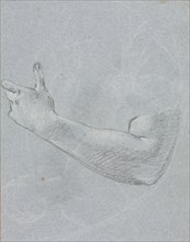 Verona Sketchbook: Left arm and hand (page 47), 1760. Francesco Lorenzi (Italian, 1723-1787). Black