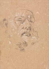 Verona Sketchbook: Male head (page 76), 1760. Francesco Lorenzi (Italian, 1723-1787). Black chalk