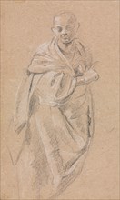 Verona Sketchbook: Standing monk (page 52), 1760. Francesco Lorenzi (Italian, 1723-1787). Black