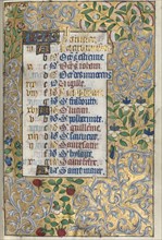Book of Hours (Use of Rouen): fol. 1r, Elaborate Foliated Border, c. 1470. Master of the Geneva