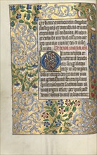 Book of Hours (Use of Rouen): fol. 22v, Large Initial O with Elaborate Border, c. 1470. Master of