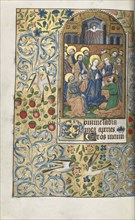 Book of Hours (Use of Rouen): fol. 99v, Pentecost, c. 1470. Master of the Geneva Latini (French,