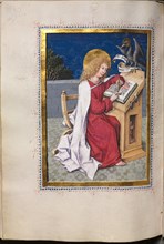 Gospel Book with Evangelist Portraits:  Saint John, c. 1480. Hausbuch Master (German). Ink,