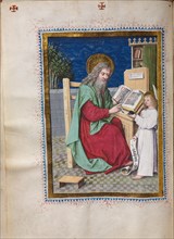 Gospel Book with Evangelist Portraits: Saint Matthew, c. 1480. Hausbuch Master (German). Ink,