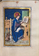 Gospel Book with Evangelist Portraits: Saint Luke, 1480-1500. Hausbuch Master (German). Ink,
