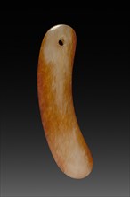 Bean-Shaped Bead, 206 BC - AD 220. China, Han dynasty (202 BC-AD 220). Jade; overall: 6.9 cm (2