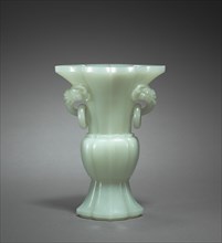 Vase, 1700s. China, Qing dynasty (1644-1911). Jade; overall: 17.2 cm (6 3/4 in.).