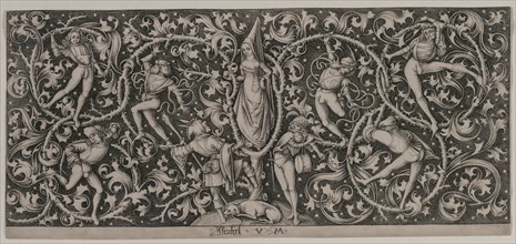 Ornament with Dance of the Lovers. Israhel van Meckenem (German, c. 1440-1503). Engraving