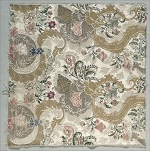 Length of Silk Textile, 1700s. Italy, 18th century. Damask, brocaded; silk and metal; overall: 80 x
