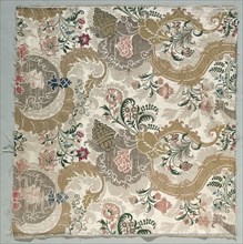 Lengths of Silk Textile, 1700s. Italy, 18th century. Damask, brocaded; silk and metal; overall: 80