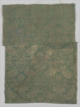 Two Lengths of Textile, 1500s. Italy or Spain, 16th century. Damask, silk; overall: 75 x 56 cm (29