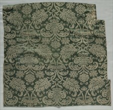 Two Lengths of Textile, 1500s. Italy or Spain, 16th century. Damask, silk; overall: 54.2 x 56 cm
