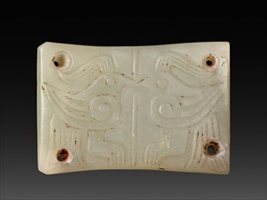 Plaque with Paired Birds for Belt or Shroud, 11th-10th Century BC. China, Western Zhou dynasty (c.