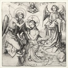 The Baptism of Christ in the Jordan, c. 1480-90. Martin Schongauer (German, c.1450-1491). Engraving