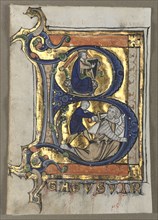Leaf Excised from a Psalter: Initial B with King David, c. 1260. Flanders, Liège(?), 13th century.