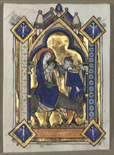 Leaf Excised from a Psalter: Flight Into Egypt, c. 1260. Flanders, Liège(?), 13th century. Tempera