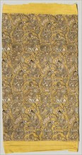 Lampas with dancers and musicians, 1600-1650. Iran, Safavid period. Lampas, brocaded: silk and