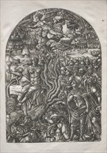 The Apocalypse:  Babylon the Harlot, Seated on the Seven-headed Beast, 1546-1556. Jean Duvet